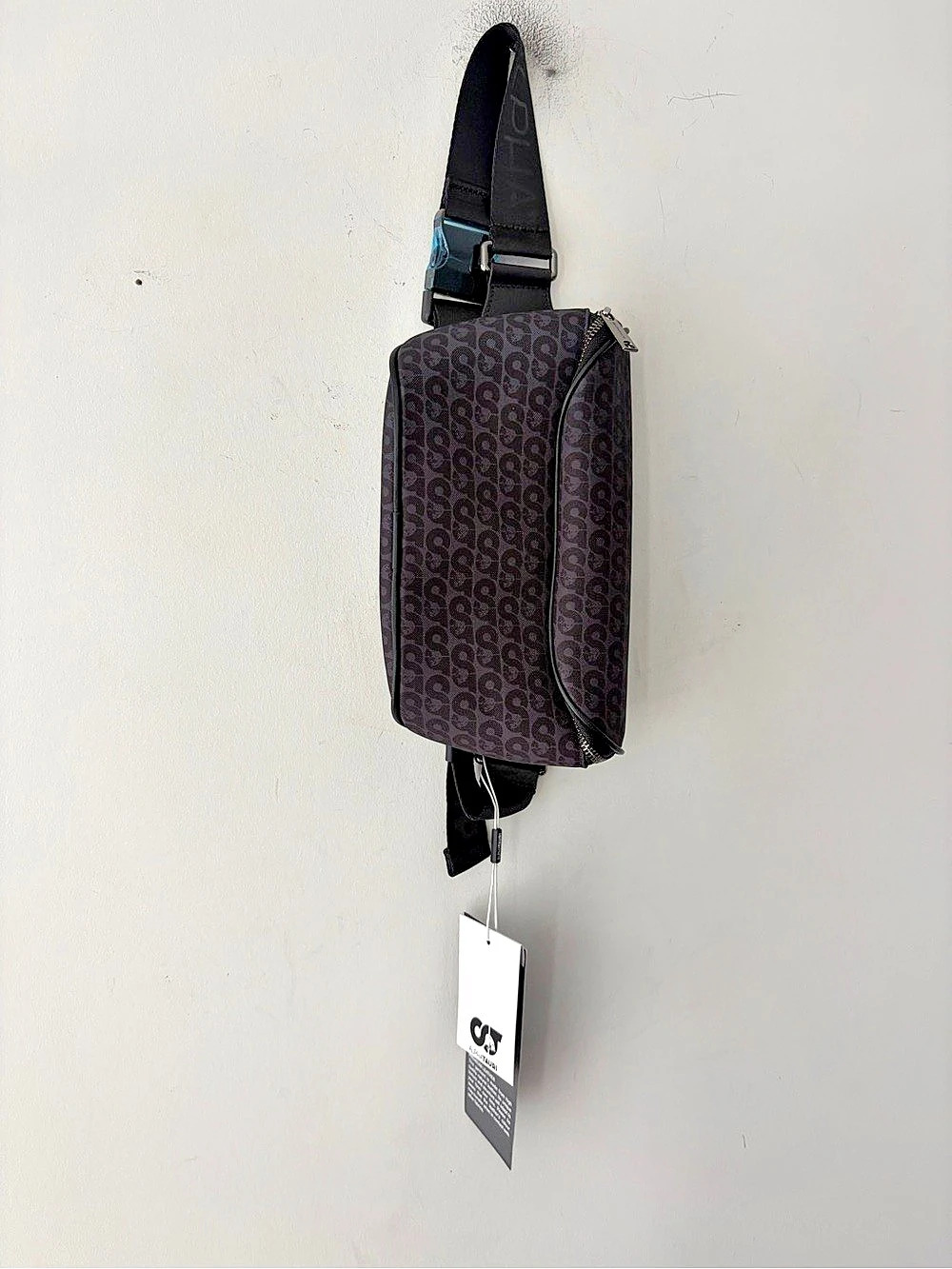 AlphaTauri Leather Belt Bag in Black & Purple NWT